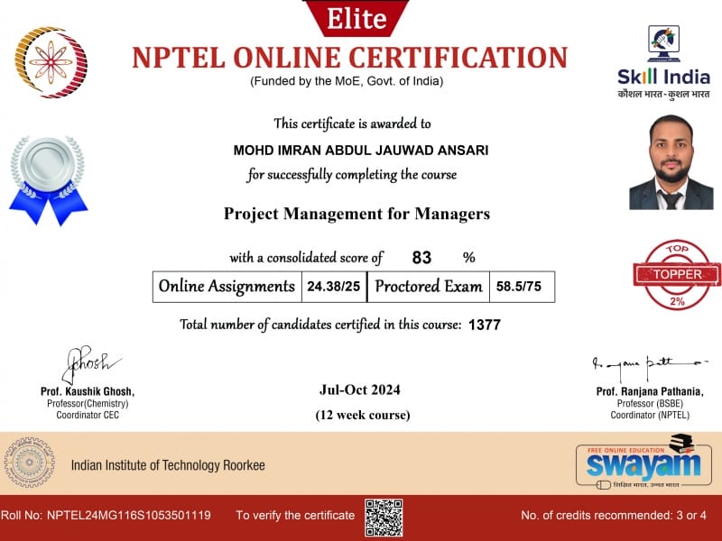 NPTEL Certificates - 03