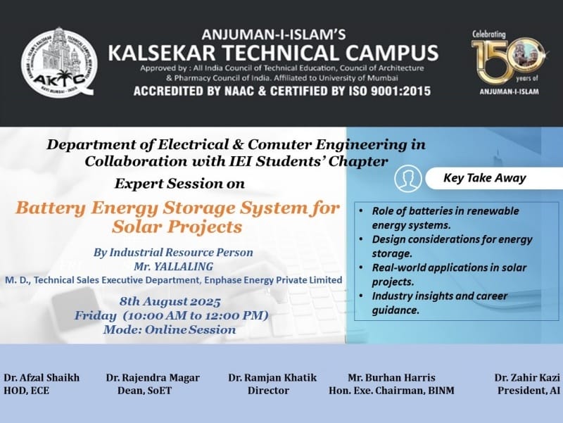 Expert Session – Battery Energy Storage System for Solar Project Expert Session - Battery Energy Storage System for Solar Project